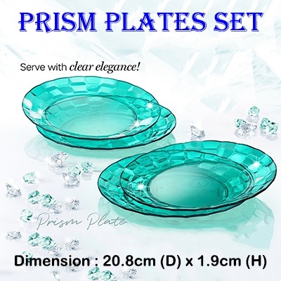 Tupmalay - Đĩa Nhựa 21cm Trong Xanh Min Tupperware Prism Plates