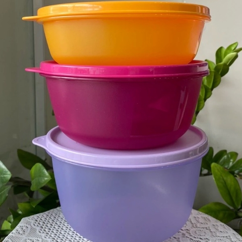 Bộ Hộp Tupperware Bowl Tròn  Hộp 1L + 1.5L + 2L - Tupperware Trung Chính Hãng