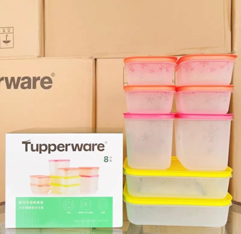 Bộ 8 Hộp  Tupperware Trữ Đông  450ML 1.1L  1L - Thân Trong - Tupperware Trung Chính Hãng