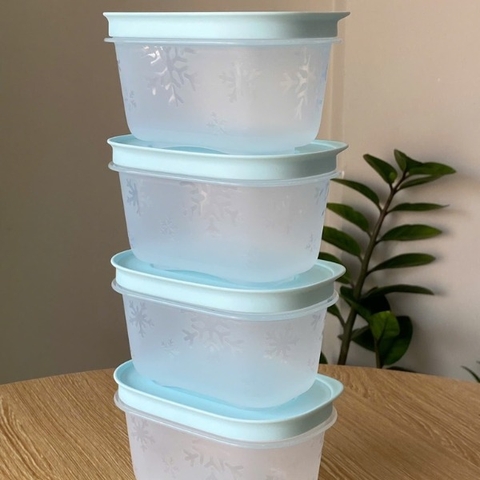 Hộp Tupperware Trữ Đông 170ml  - Thân Trong Nắp Xanh mint - Tupperware Malaysia Chính Hãng