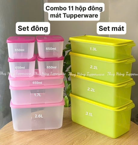 Bộ 11 Hộp Trữ Đông & Mát Tupperware ( 7 Hộp Đông 4 Hộp Mát )