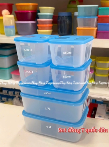 Bộ 7 Hộp Tupperware Trữ Đông Basic Fit 7 - Tupperware Trung Chính Hãng