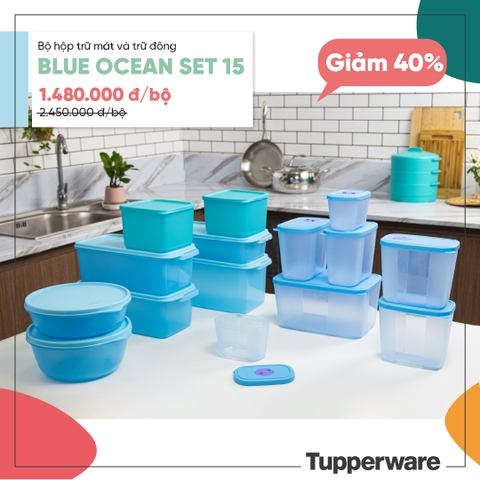 Bộ Hộp Tupperware Trữ Đông và Trữ Mát Blue Ocean Set 15