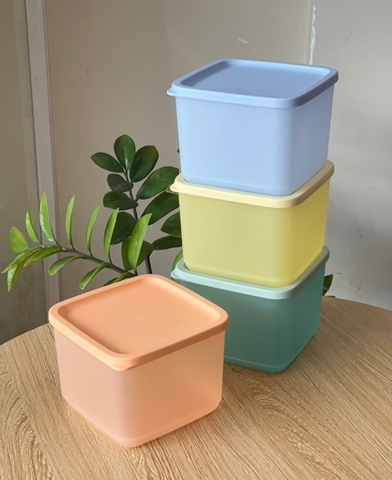 Bộ 4 Hộp Trữ Mát Medium Squae Round 1L - Màu 2026 - Tupperware Trung Chính Hãng