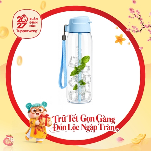 Bình Nước Tupperware Lohas 750ml Có Ống Hút