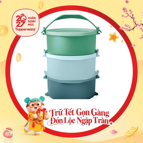 Bộ 3 Hộp Cơm Tupperware Click To Go Small Round