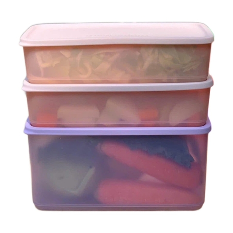 Bộ 3 Hộp Trữ Mát Tupperware Cubix Rectangle 3.1L & 1.4L