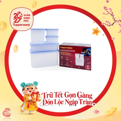 Bộ 5 Hộp Trữ Đông Tupperware Gen II 170ml, 1.1L, 1L, 2.5L