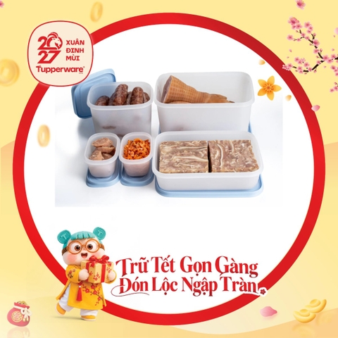 Bộ 5 Hộp Trữ Đông Tupperware Gen II 170ml, 1L, 1.1L, 2.5L