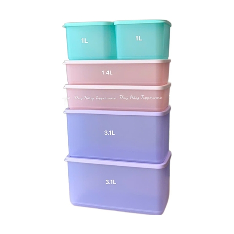 Bộ 6 Hộp Trữ Mát Tupperware Cubix 1L, 1.4L, 3.1L