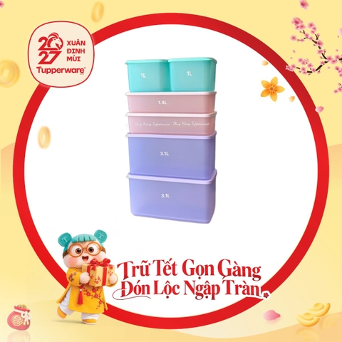 Bộ 6 Hộp Trữ Mát Tupperware Cubix 1L, 1.4L, 3.1L