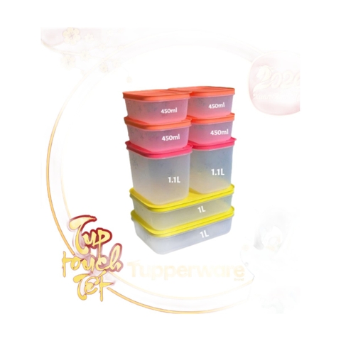 Bộ 8 Hộp Trữ Đông Tupperware 450ml, 1.1L, 1L - Thân Trong