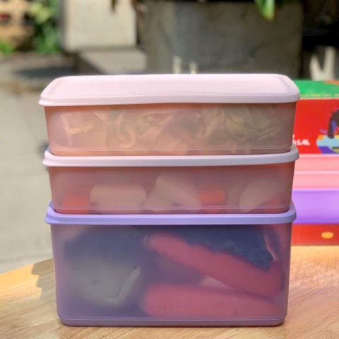 Bộ 3 Hộp Trữ Mát Tupperware Cubix Rectangle 3.1L và 1.4L - New Tupperware