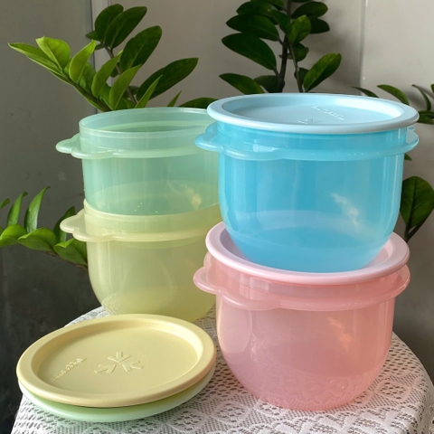 Set 4 Hộp Tròn Trữ Mát Tupperware Sunbowl 750ml