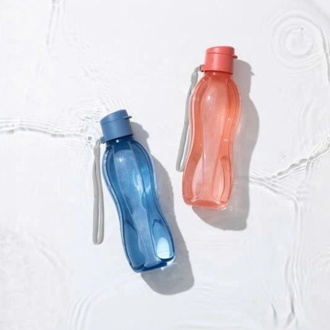 Bộ 2 Bình Nước Tupperware Eco Bottle Gen I 500ml - Nắp Vặn có dây - Tupperware Chính Hãng