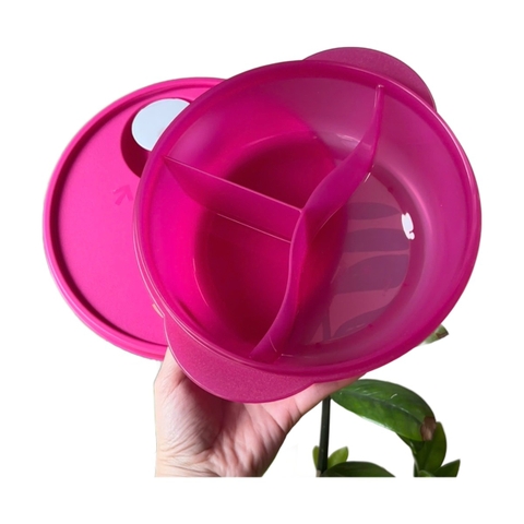 Hộp 3 Ngăn Tupperware Dùng Lò Vi Sóng 1L - Màu Hồng