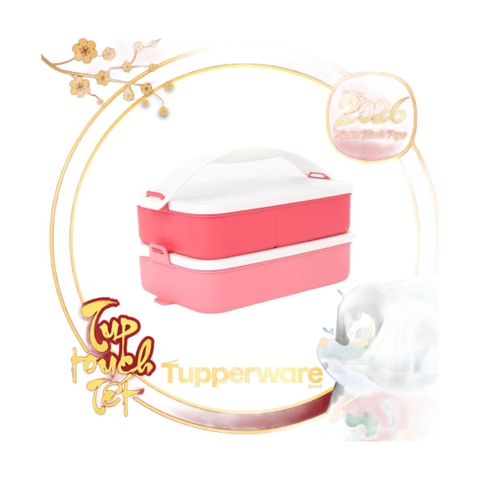 Hộp Cơm 2 Tầng Chia Ngăn Tupperware 900ml