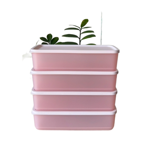 Hộp Trữ Mát Tupperware Cubix Rectangle 1.4L - Màu Hồng