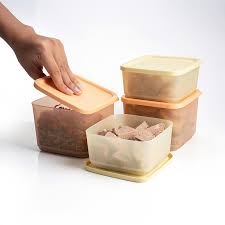 Bộ 4 Hộp Trữ Mát Cubix Square 1L và 650ml - New Tupperware