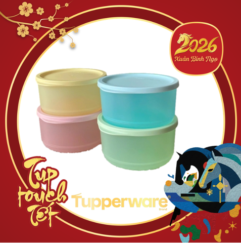 Hộp  Tupperware Tròn Trữ Khô Mát Round Stax 530ml - 4 màu - Tupperware Chính Hãng