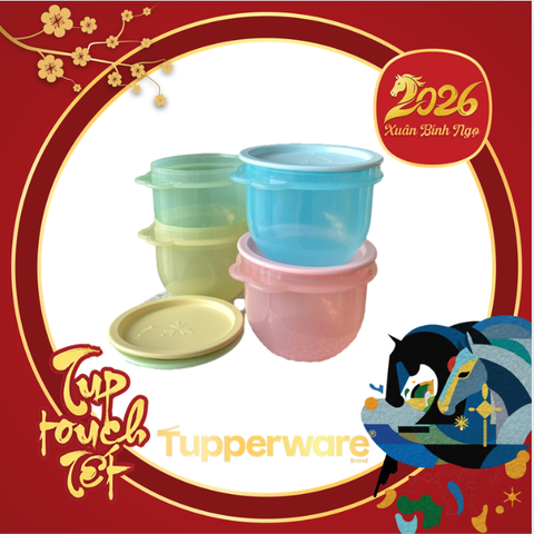 Set 4 Hộp Tròn Trữ Mát Tupperware Sunbowl 750ml