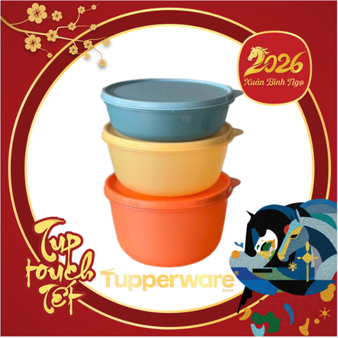 Hộp Tupperware Bowl Tròn  1L + 1.5L + 2L -  Tupperware Chính Hãng