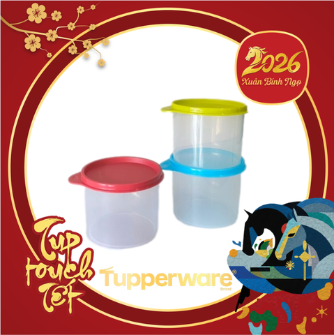 Bộ 2 Hộp Tupperware Tròn Trữ Khô 600ml  - Tupperware Trung Chính Hãng