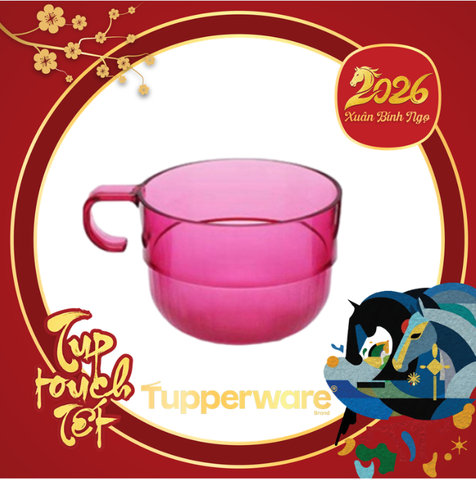Set 4 Ly 190ml Tupperware - Hồng Đậm