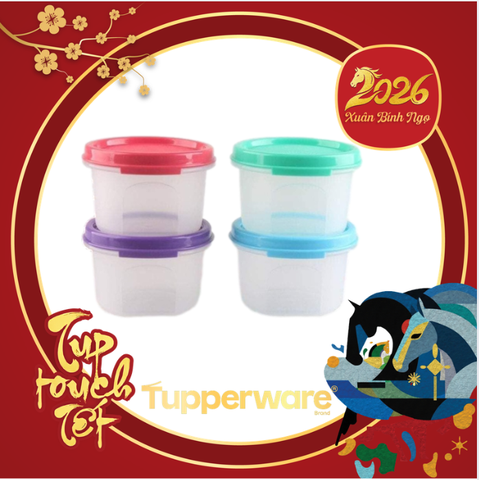 Bộ 4 Hộp Tròn Tupperware 200ml - Tupperware Trung Chính Hãng