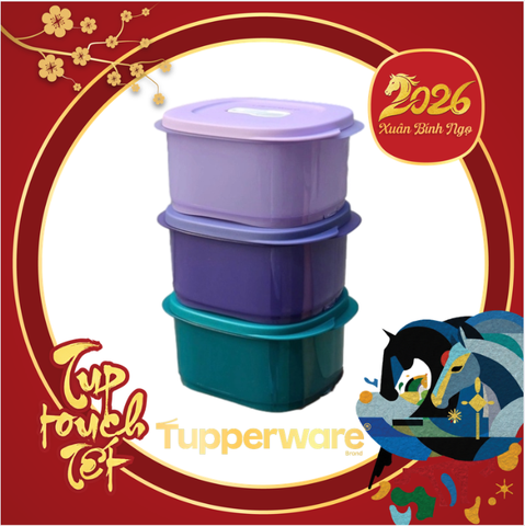 Hộp Tupperware Crystalwave 800ml - Hình Chữ Nhật - Quay LVS - Tupperware Trung Chính Hãng