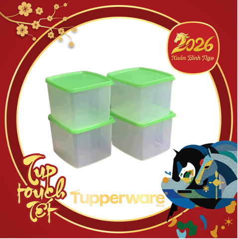 Bộ 4 Hộp Tupperware Trữ Mát 840ml - Thân Trong - Tupperware Chính Hãng