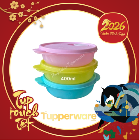 Hộp mát Tuppeware 400ml quay LVS (7 màu)
