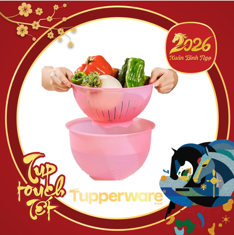 Tuptrung - Set Rổ tô 2 trong 1 4L - màu hồng