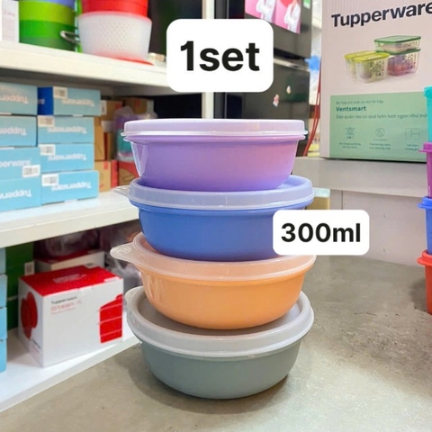 Hộp Mát Tupperware Round bowl 4 Màu 300ml (01 Hộp)