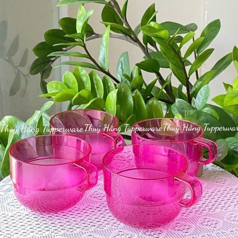 Set 4 Ly 190ml Tupperware - Hồng Đậm