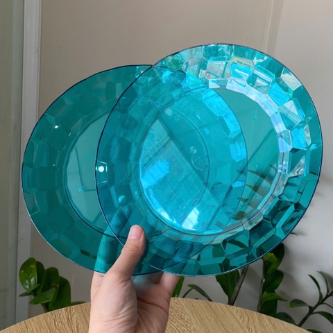 Tupmalay - Đĩa Nhựa 21cm Trong Xanh Min Tupperware Prism Plates