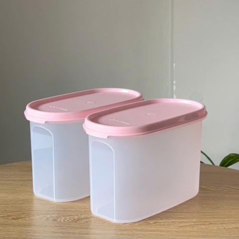 Hộp  Tupperware Trữ Khô Nắp Hồng Modular Mates Oval - Tupperware Trung Chất Lượng