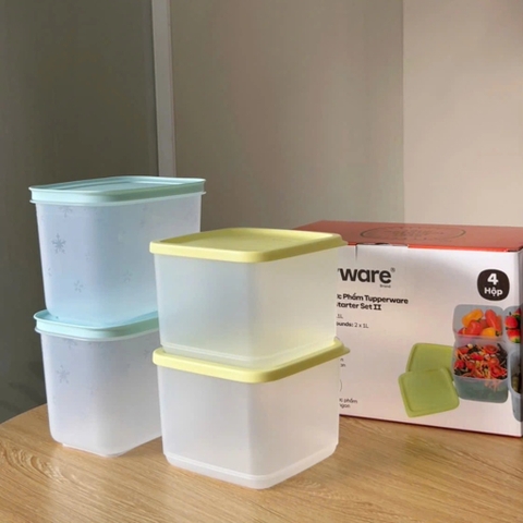 Bộ 4 Hộp Tupperware Trrữ Đông/Mát Starter Set II - New Tupperware Chính Hãng