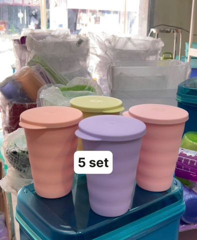 Cốc Tupperware Expression Tumbler  500ml - Có Nắp 4 Màu  - Tupperware Malaysia Chính Hãng
