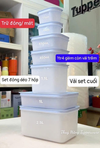 Bộ 7 Hộp Tupperware Trữ Đông Gen II - Đông Dẻo Cao Cấp - New Tupperware