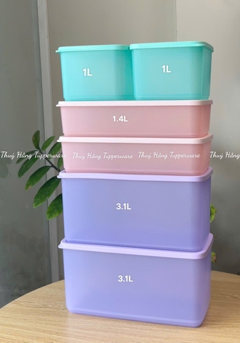 Bộ 6 Hộp Trữ Mát Tupperware Cubix 2h 1L + 2h 1.4L + 2h 3.1L - New Tupperware