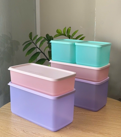 Bộ 6 Hộp Trữ Mát Tupperware Cubix 2h 1L + 2h 1.4L + 2h 3.1L - New Tupperware