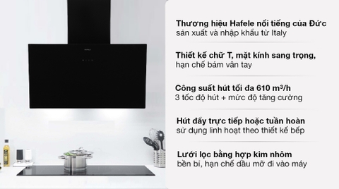 Máy hút mùi áp tường Hafele HH-WVG80E