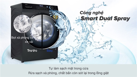 Máy giặt Aqua Inverter 9 kg AQD- D902G BK