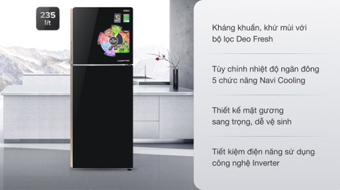 Tủ lạnh Aqua Inverter 235 lít AQR-IG248EN (GB)