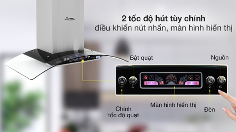 Máy hút mùi kính cong Apex APB6601-90C