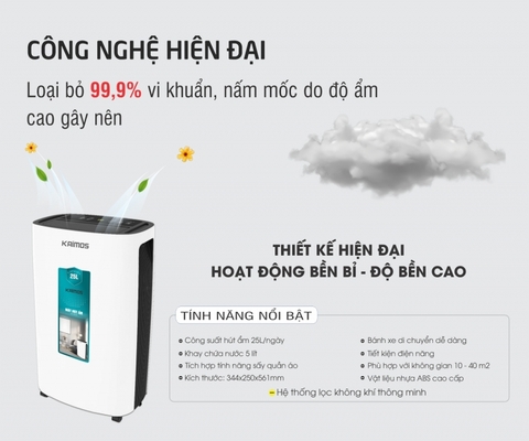 Máy Hút Ẩm Kaimos 25 Lít KOS-25L