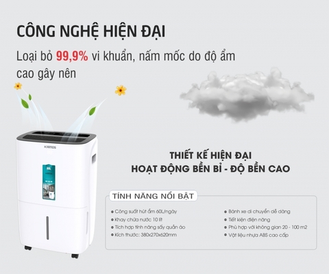 Máy Hút Ẩm Kaimos 60 Lít KOS-60L