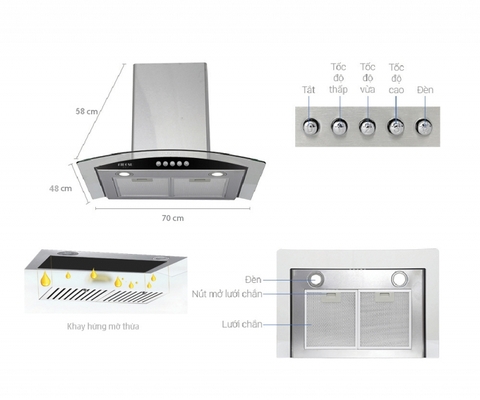 Hút mùi kidosu TC - HM05