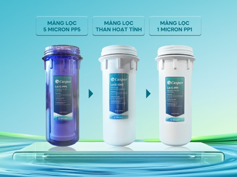 Máy lọc nước nóng nguội lạnh Casper Hydrogen 12 lõi WH-DH8K1